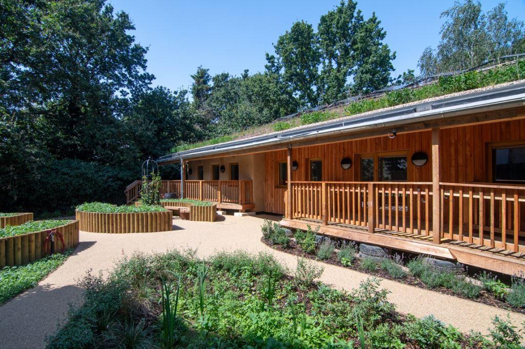 New-build SEN welfare centre for The Heathland School, Hounslow, Middlesex, of straw-bale, natural and recycled materials. Client adviser, scheme design and client-side management role for LB Hounslow. 